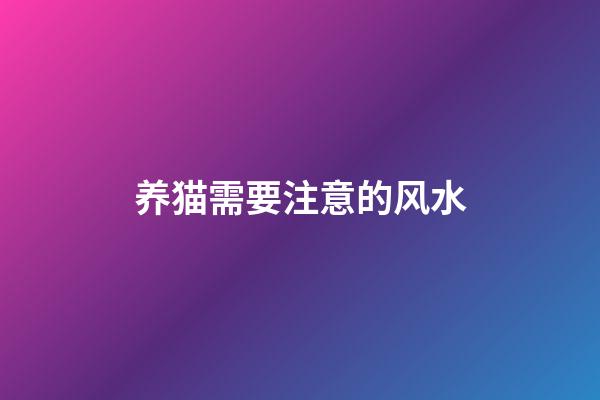 养猫需要注意的风水