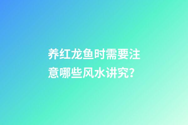 养红龙鱼时需要注意哪些风水讲究？