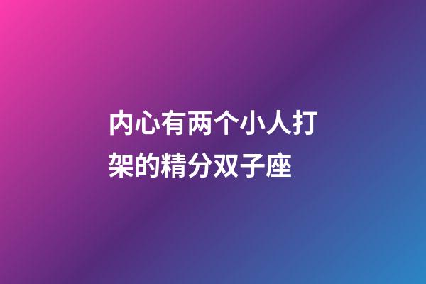 内心有两个小人打架的精分双子座-第1张-星座运势-玄机派
