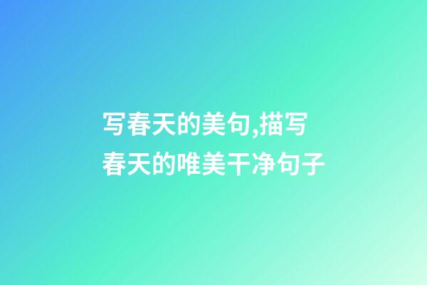 写春天的美句,描写春天的唯美干净句子-第1张-观点-玄机派