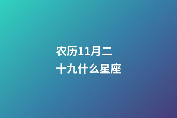 农历11月二十九什么星座-第1张-星座运势-玄机派