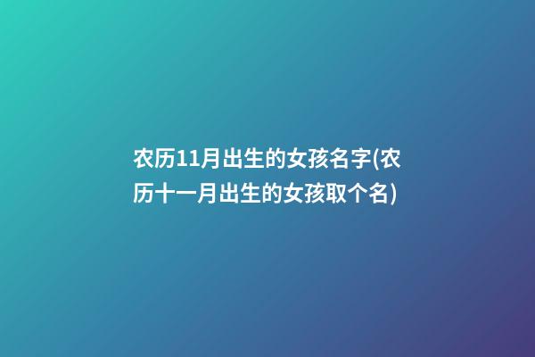 农历11月出生的女孩名字(农历十一月出生的女孩取个名)