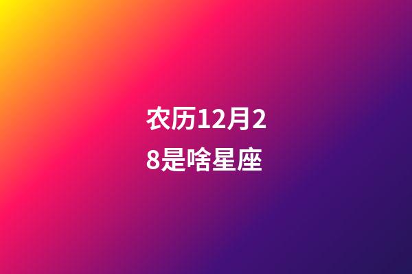农历12月28是啥星座-第1张-星座运势-玄机派