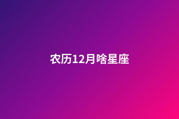 农历12月啥星座-第1张-星座运势-玄机派