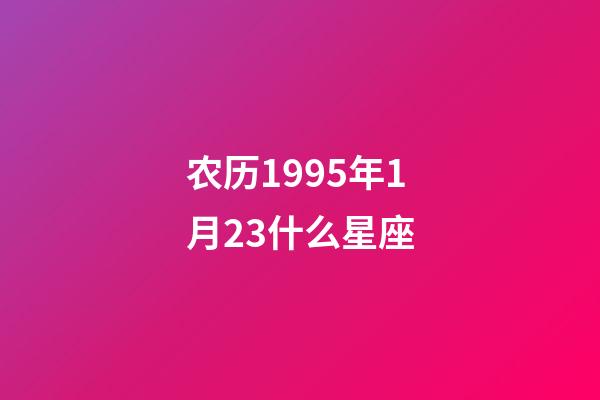 农历1995年1月23什么星座-第1张-星座运势-玄机派