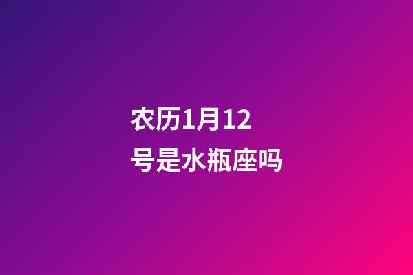 农历1月12号是水瓶座吗-第1张-星座运势-玄机派