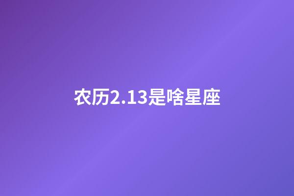 农历2.13是啥星座-第1张-星座运势-玄机派