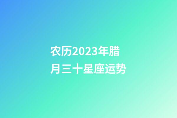 农历2023年腊月三十星座运势-第1张-星座运势-玄机派