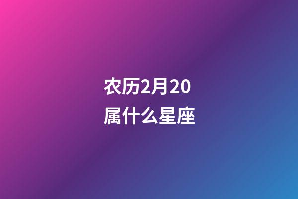 农历2月20属什么星座-第1张-星座运势-玄机派