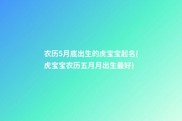 农历5月底出生的虎宝宝起名(虎宝宝农历五月月出生最好)