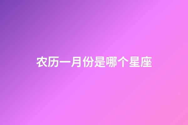 农历一月份是哪个星座-第1张-星座运势-玄机派