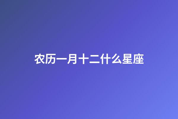 农历一月十二什么星座-第1张-星座运势-玄机派