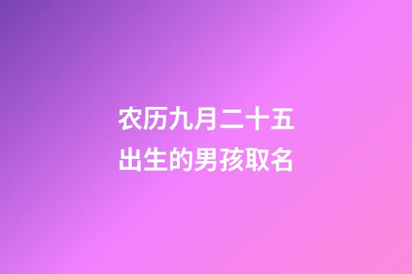 农历九月二十五出生的男孩取名(农历九月二十五出生的宝宝)-第1张-男孩起名-玄机派