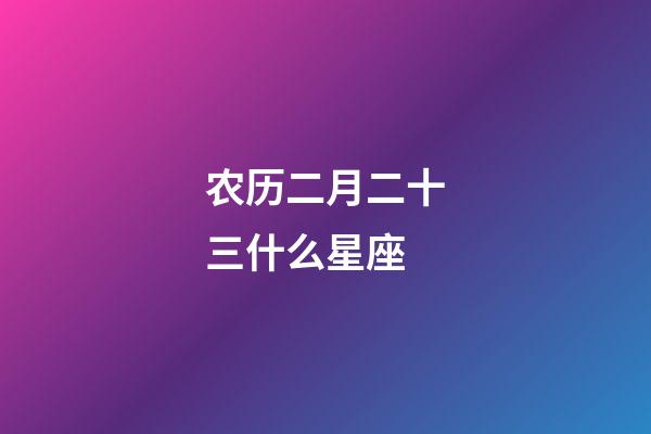 农历二月二十三什么星座-第1张-星座运势-玄机派
