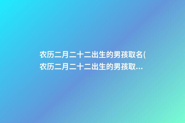 农历二月二十二出生的男孩取名(农历二月二十二出生的男孩取名大全)