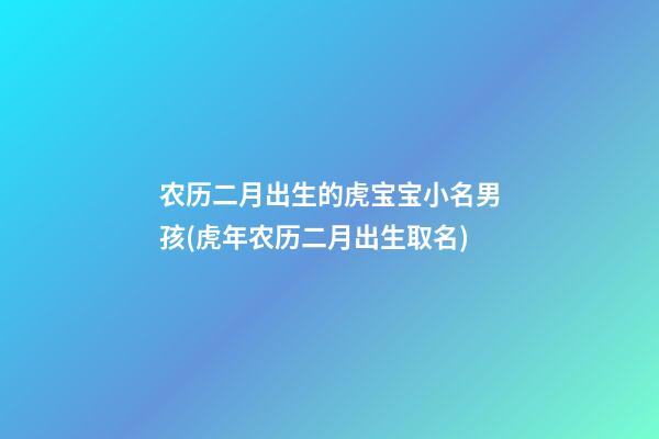 农历二月出生的虎宝宝小名男孩(虎年农历二月出生取名)