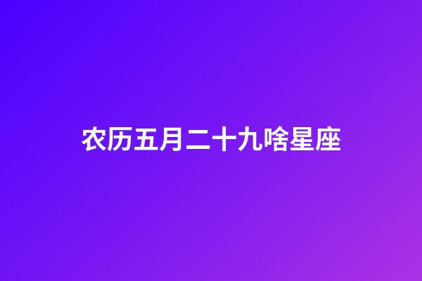 农历五月二十九啥星座-第1张-星座运势-玄机派