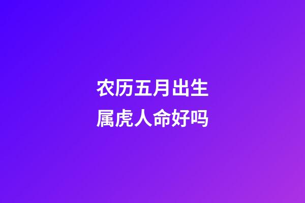 农历五月出生属虎人命好吗