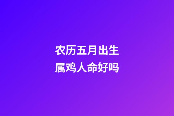 农历五月出生属鸡人命好吗
