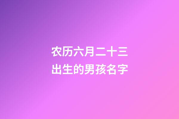 农历六月二十三出生的男孩名字(农历六月二十三出生的女孩)