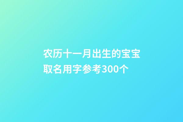 农历十一月出生的宝宝取名用字参考300个