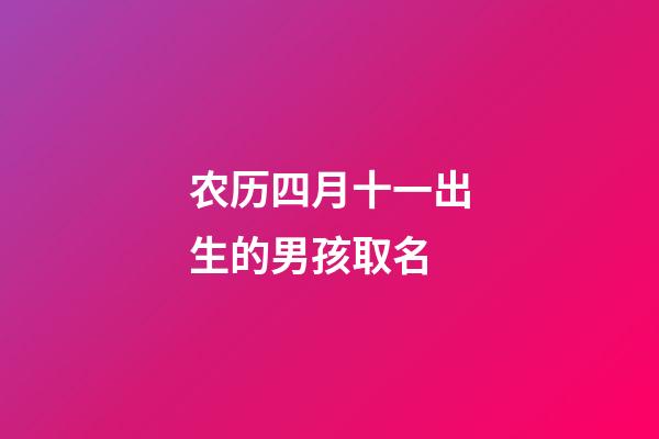农历四月十一出生的男孩取名(农历四月十一出生的男孩好吗)-第1张-男孩起名-玄机派