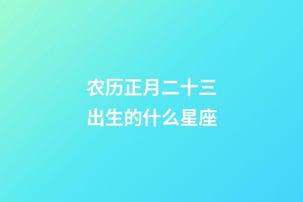 农历正月二十三出生的什么星座-第1张-星座运势-玄机派