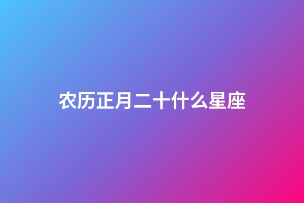 农历正月二十什么星座-第1张-星座运势-玄机派