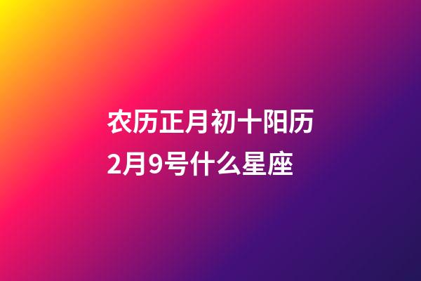 农历正月初十阳历2月9号什么星座-第1张-星座运势-玄机派