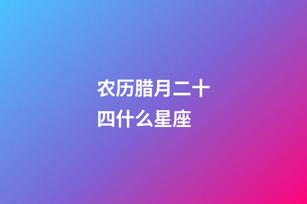 农历腊月二十四什么星座