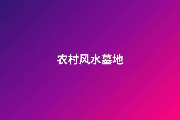 农村风水墓地