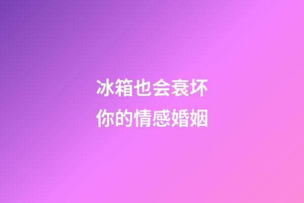 冰箱也会衰坏你的情感婚姻