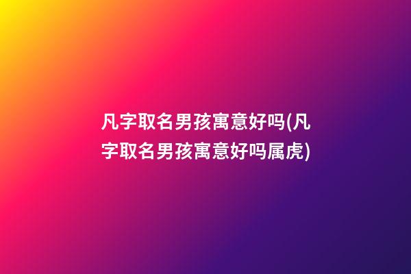 凡字取名男孩寓意好吗(凡字取名男孩寓意好吗属虎)