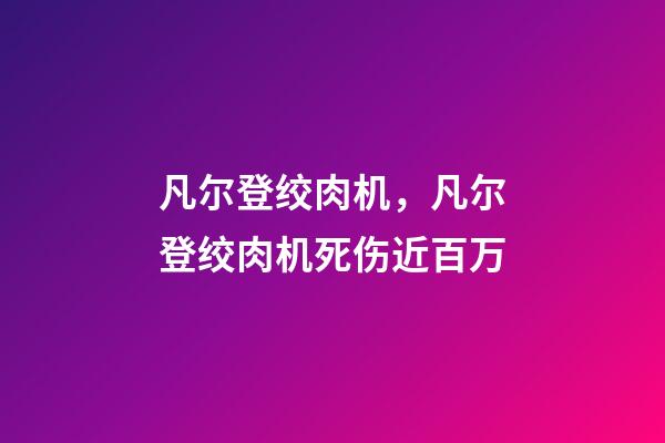 凡尔登绞肉机，凡尔登绞肉机死伤近百万-第1张-观点-玄机派