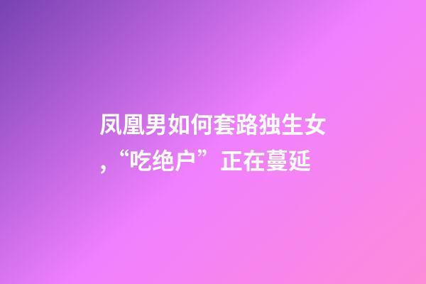 凤凰男如何套路独生女,“吃绝户”正在蔓延-第1张-观点-玄机派