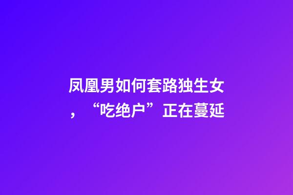 凤凰男如何套路独生女，“吃绝户”正在蔓延-第1张-观点-玄机派