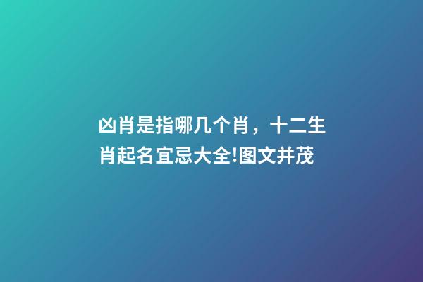 凶肖是指哪几个肖，十二生肖起名宜忌大全!图文并茂-第1张-观点-玄机派