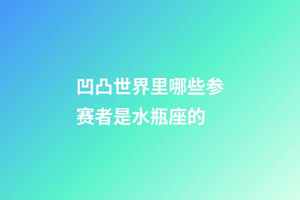 凹凸世界里哪些参赛者是水瓶座的-第1张-星座运势-玄机派