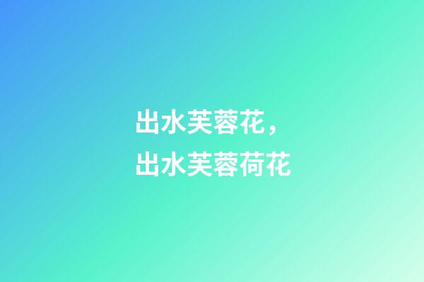 出水芙蓉花，出水芙蓉荷花-第1张-观点-玄机派