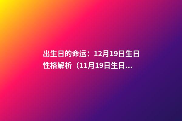 出生日的命运：12月19日生日性格解析（11月19日生日性格）
