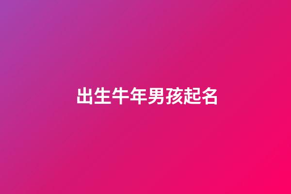 出生牛年男孩起名(出生牛年男孩起名字大全)-第1张-男孩起名-玄机派