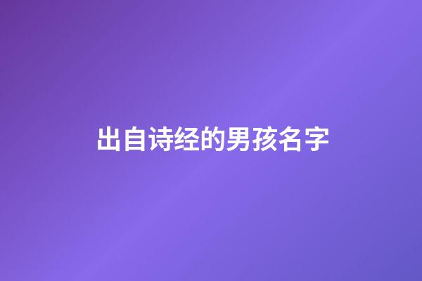 出自诗经的男孩名字