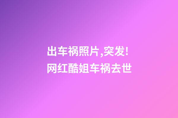 出车祸照片,突发!网红酷姐车祸去世-第1张-观点-玄机派