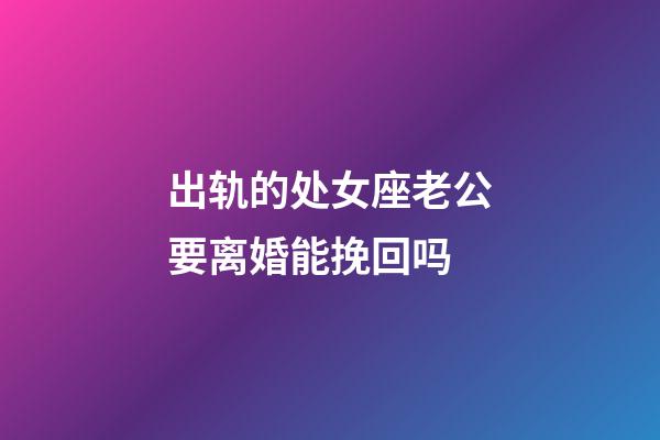 出轨的处女座老公要离婚能挽回吗-第1张-星座运势-玄机派