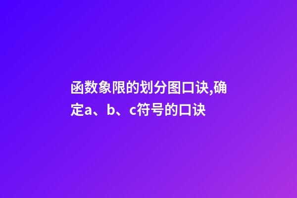 函数象限的划分图口诀,确定a、b、c符号的口诀-第1张-观点-玄机派