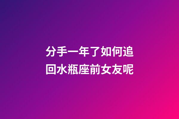 分手一年了如何追回水瓶座前女友呢-第1张-星座运势-玄机派