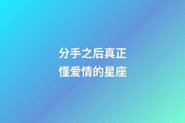 分手之后真正懂爱情的星座-第1张-星座运势-玄机派