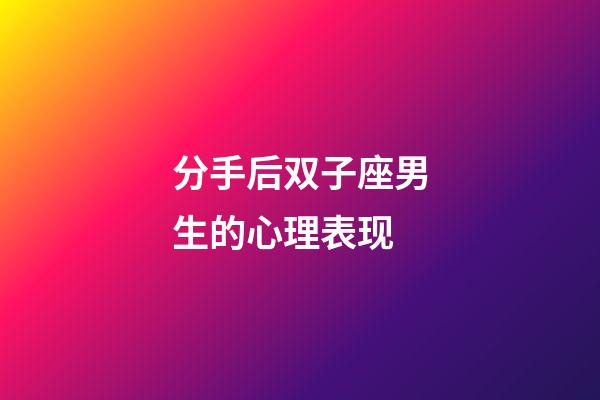 分手后双子座男生的心理表现-第1张-星座运势-玄机派