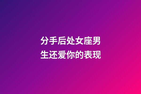 分手后处女座男生还爱你的表现-第1张-星座运势-玄机派