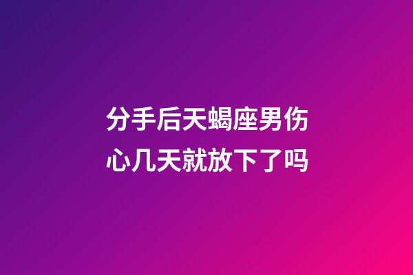分手后天蝎座男伤心几天就放下了吗-第1张-星座运势-玄机派